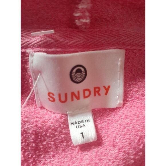 SUNDRY Hoodie Pink Sweatshirt Size Small (1) Pullover Tie Dye Drawstring Hoodie - Picture 7 of 8